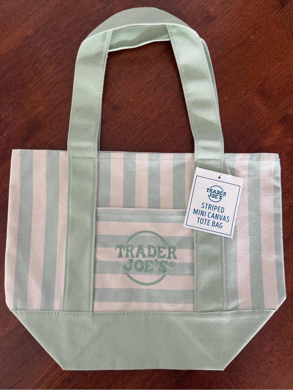 Brand New: TRADER JOE'S Striped Mini Canvas Tote Bag